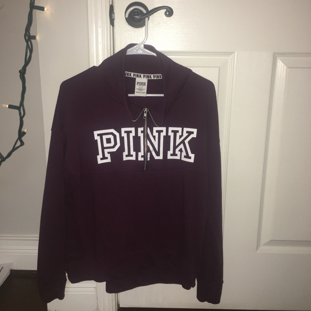Maroon Quarter Zip From PINK, Size Small